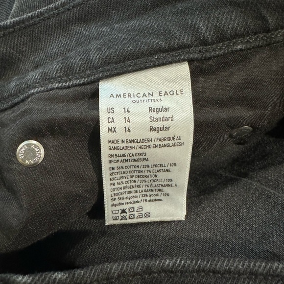 American Eagle Outfitters Women Black High Rise Ankle Straight - Picture 6 of 7